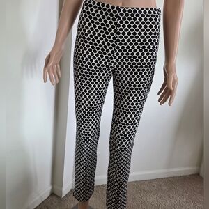 Karen Kane Black & White Monochrome Geometric Pattern Pants Size 2